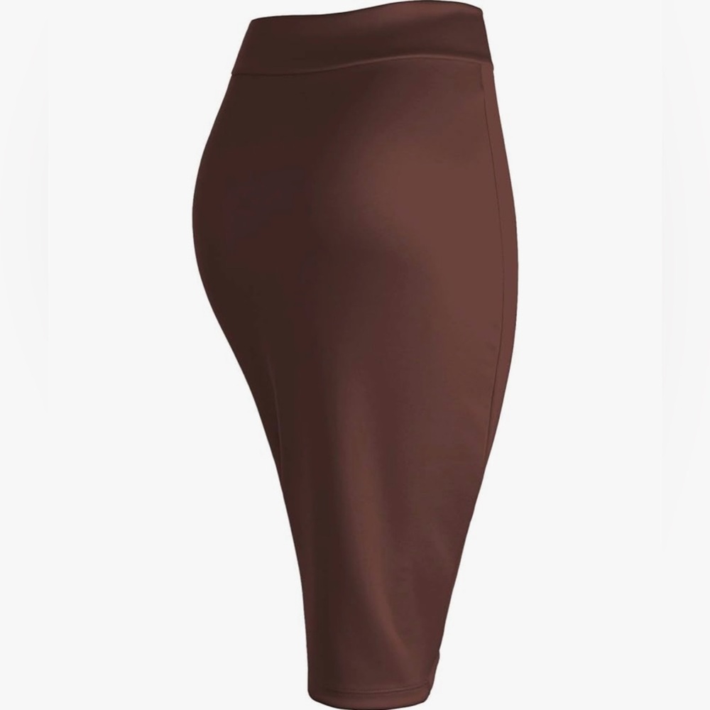 Classic Brown Pencil Skirt - Women - Picture 5 of 6